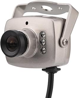 Mini CCTV Camera, 6 LED Wired CMOS CCTV Security Camera Night Vision Digital Video Camera PAL/NTSC Home Security Camera System Indoor Camcorder for