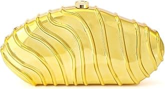 Acrylic Clutch Purse for Women Irregular Shell Evening Handbag for wedding party (Gold 01)