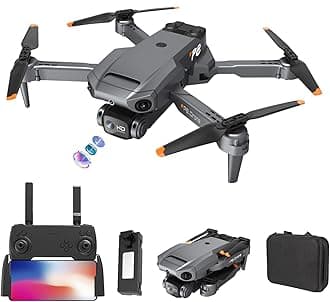 GoolRC Drone, Drone with Dual 4k RC Quadcopter 4 Sided Obstacle Avoidance Waypoint Flight Gesture Control with ESC Lens Camera Drone Storage Bag Package
