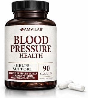Blood Pressure Health - Helps Support Blood Pressure Levels - for Healthy Heart, Cholesterol & Cardio Support - Vitamins & Herbs - Non-GMO & Gluten Free - Dietary Supplement - 90 Capsules