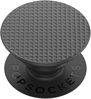 PopSockets Adhesive Phone Grip, Holder, Phone Stand, Black - Knurled Texture Black