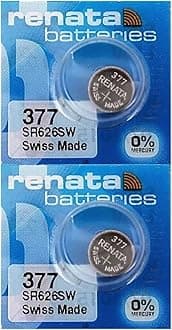 Renata BatteriesRenata 377 SR626SW Batteries - 1.55V Silver Oxide 377 Watch Battery (2 Count)