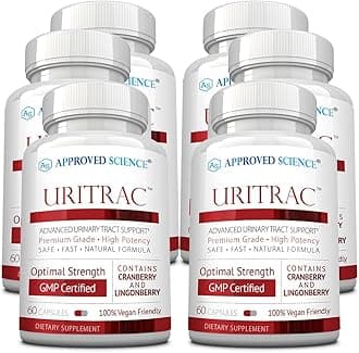 Approved Science® Uritrac™ - UTI Support - Cranberry, D-Mannose, Lingonberry - Vegan Friendly - 60 Capsules per Bottle - Pack of 6