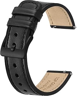 Leather Watch Straps, Classic Oil Waxed Leather, Quick Release Replacement Band for Men and Women, Band Width 18mm 20mm 22mm