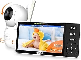 Baby Monitor with Camera and Audio, 6'' World First IPS Split-Screen Baby Monitor, Pan-Tilt-Zoom Video, No WiFi, ECO, 30H Battery, 2-Way Talk, Night Vision, 8 Lullabies, 1000ft