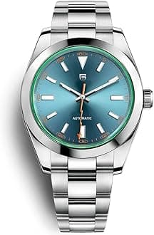 Pagani Design 1733 Men's Automatic Mechanical Watches Japan NH35A Movement Green Synthetic Sapphire Lightning Pointer 100M Waterproof Fashion Casual Sports WristWatches (Electric Blue)