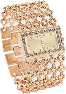 18K Gold-Plated Quartz Movement Analogue Gold Dial Women Watches & Girls Watch