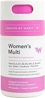 Health by Habit Womens Multi Supplement (60 Capsules) - 23 Essential Vitamins and Minerals, Supports General Health & Wellness, Non-GMO, Sugar Free (1 Pack)