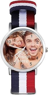 Custom Photo Watch - Personalized Watches with Your Own Picture/Text - For Men & Women