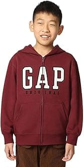 Boys' Logo Hoodie Hooded Full Zip Sweatshirt