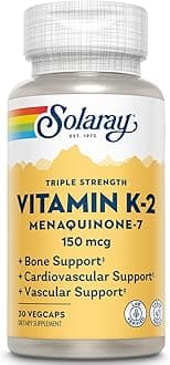 Solaray - Vitamin K2 Menaquinone-7 Triple Strength 150 Mcg. 30 Vegetarian 182031