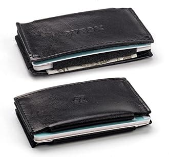 Slim Leather Wallet for Men & Women – Minimalist Front Pocket Credit Card Holder with Hidden Secret Pockets, Compact Design Fits 10 Cards & Cash – Premium Handcrafted Black Leather Finish