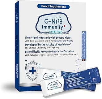 G-NiiB Immunity+ (SIM01) | Digestive Probiotics and Prebiotics with Zinc, Vitamin B6 and B1 for Immunity and Energy | 7 sachets