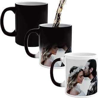 Custom Coffee Magic Mugs - Heat Sensitive Personalized Color Changing Cups - 11 & 15 oz - Best Gift