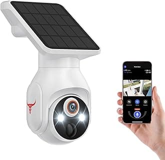 1080P Solar Security Cameras Wireless Outdoor, 360° View Pan/Tilt, Color Night Vision, Easy to Install, Real-Time Alerts, 2-Way Audio, Cloud Storage (Sold Separately), 2.4Ghz Wi-Fi Only