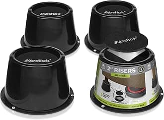 Slipstick CB674 Premium 2 Inch Furniture Risers/Bed Raisers with Steel Reinforced Top (4 Pack) Adds 2" Height, Supports 2,640 Pounds