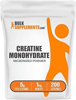 BulkSupplements.com Creatine Monohydrate Powder - Micronized Creatine Powder, Unflavored - Pure & Gluten Free, 5g (5000mg) per Servings, 1kg (2.2 lbs) (Pack of 1)