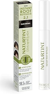 Naturtint 2in1 Instant Root Retouch Dark Brown - temporary colour, instant grey coverage, long-term grey prevention, suitable for eyebrows, prescision brush, fast and easy to apply (10 ml)
