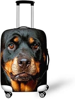 HUGS IDEA Rottweiler Pattern Durable Washable Elastic Luggage Protective Cover for 22/24/26 Inch