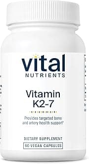 Vital Nutrients Vitamin K2-7 - Promotes Cardiovascular, Heart, Bone Health* - Vitamin K2 + MK7 - Vegan Supplement - Gluten, Dairy, Soy Free - Non-GMO - 60 Capsules