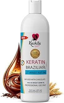 Kachita Spell Brazilian Keratin Hair Straightening Treatment, Lasts Up to 18 Weeks, Keratin Chocolate & Argan Oil Complex, Queratina para Alisar el Cabello, Home & Professional Use, 16 fl oz