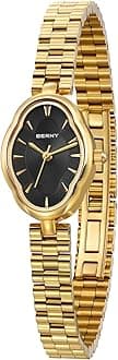 BERNY Gold Watch for Women Vintage Ladies Quartz Watch 3ATM Waterproof Fashion Female Wristwatch Luxury Bracelet Watches Idear Gift for Girl