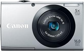 Canon PowerShot A3400 is 16.0 MP Digital Camera with 5X Optical Image Stabilized Zoom 28mm Wide-Angle Lens with 720p HD Video Recording and 3.0-Inch Touch Panel LCD (Silver)