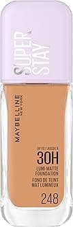 Maybelline New York Super Stay up to 30HR Lumi-Matte Foundation, Medium-Full Coverage, Vegan Formula*, Amino Acids, Niacinamide, Vitamin E, All Day Wear - Shade: 248