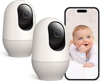 Nooie Baby Monitor 2 Pack, WiFi 360-Degree 1080P Smart Camera With Motion Tracking, Night Vision, Two-Way Audio, Sound Detection, Works With Alexa, SD Card and Cloud