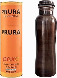 Sea Creature Printed Copper Water Bottle 32 oz - Leak Proof Ayurvedic Drinkware Copper Vessel for Sports, Gym, Outdoors, Yoga, Office