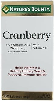 Nature's Bounty Cranberry Dietary Supplement 60 Soft Gels (Pack of 3)