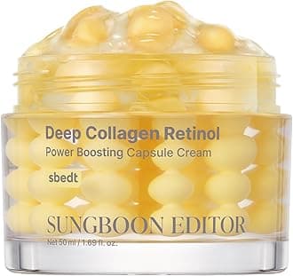 SUNGBOON EDITOR Deep Collagen Retinol Capsule Cream | For Fine Lines and Dry Skin | White Spicules + Collagen + Retinol | Korean Skincare, 1.69 fl.oz | Gifts for Women
