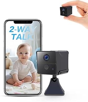 AOBCAM Mini Security Camera, 4K HD 150 Days Standby-time 3000mAH Battery WiFi Hidden Spy Camera Two-way Talk AI Motion Detection Indoor Security Camera Wireless Nanny Cam With APP/Night Vision