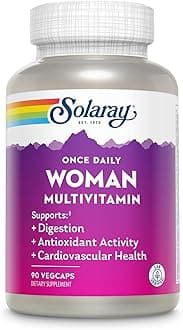 Once Daily Woman Multivitamin with Iron, Cellular Energy, Digestion, Red Blood Cell Support, Multivitamin for Women w/Vitamin D, Vitamin B12, Prenatal Vitamins Support w/Folic Acid, 90 Serv