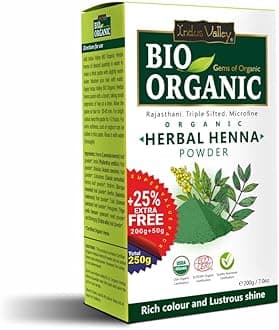 Bio Organic Herbal Henna Powder (200g + 50g=250g) - Green