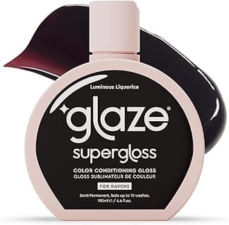 Glaze Supergloss Color Conditioning Gloss – Hydrating Semi-Permanent Color Hair Gloss & Shine Boost – Color Depositing Mask - Vegan, Cruelty-Free – 190ml - Luminous Liquorice - Rich Black