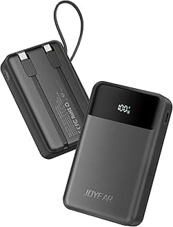 JOYFAR Portable-Charger-Power-Bank Travel Essentials Battery Pack USB C 30000mAh Built in Cable 22.5W Phone Fast Charging Powerbank Compatible with iPhone 16 15 14 13 12 11 iPad Samsung Google (Black)