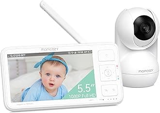 Video Baby Monitor, 5.5" 1080P Full HD Baby Monitor with WiFi Free Camera, Infrared Night Vision, 5800mAh 120H Battery, ECO, VOX, 2-Way Audio,