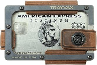 Trayvax Contour Lite Wallet, RFID Front Pocket Money and Credit Card Holder, Minimalist Slim Leather Metal Wallet for Men and Women, Titanium Mississippi Mud