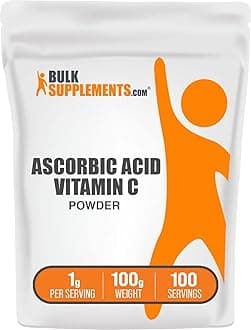 BULKSUPPLEMENTS.COM Ascorbic Acid Powder - Vitamin C Powder, Pure Vitamin C Ascorbic Acid, 1000mg Vitamin C - Powdered Vitamin C, Food Grade & Gluten Free - 1000mg per Serving, 100g (3.5 oz)