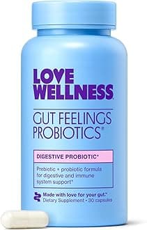 Gut Feelings Probiotic | Gut Health for Women, Digestion Relief & Immune Support Supplement | Womens Probiotic for Gas Relief | 3 Billion CFU | Safe Prebiotic and Postbiotic | 30 Count