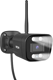 FOSCAM 5MP 3K Security Camera Outdoor, V5P 5G/2.4GHz WiFi Camera for Home Security, Black Full Metal Shell, Two Way Audio, 66ft Color Night Vision, FOV 110°, IP 66, Work with Alexa