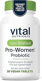 Vital Nutrients Pro Women Probiotics for Women | Vaginal Probiotics for PH Balance | Oral Probiotic for Vaginal Health and Urinary Tract Health | 6 Targeted Strains | 30 Vegan Tablets