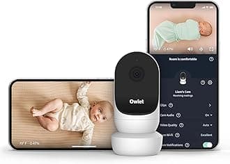Owlet Cam 2 - Video Baby Monitor with Camera and Audio - Stream 1080p HD Video with Night Vision, 4X Zoom, Wide Angle View, and Sound, Motion and Cry Notifications - White