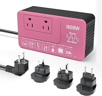 1600W 220V to 110V Converter for European International Travel, Universal Power Plug Adapter Voltage Converter US to Europe, Plug & Play, No Limitations - Power Any American Appliances Overseas