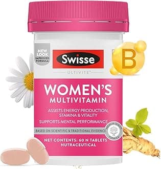 Swisse Women's Multivitamin - Manufactured In Australia, Imported Supplement From Australia's No.1 Multivitamin Brand - Boosts Energy, Stamina, Vitality & Mental Performance With 36 Herbs, Vitamins & Minerals (60 Tabs)
