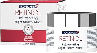 Novaclear Retinol Night Cream Mask – Anti-Aging Night Treatment with Retinol, Squalane, Caviar Extract & Vitamin E – Deep Nourishment, Firmness & Radiance Boost – For Mature Skin – 50 ML