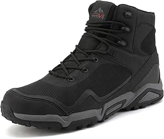 NORTIV 8 Men's Waterproof Hiking Boots Outdoor Mid Trekking Backpacking Mountaineering Shoes,Size 5.5,Black,JS19005M