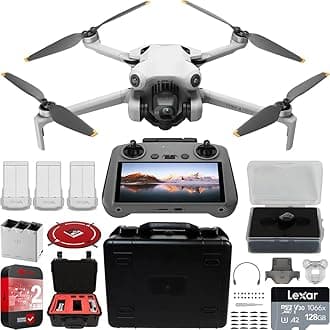 - Mini 4 Pro Folding Drone with RC 2 Remote (With Screen) Fly More Combo, 4K HDR Video Camera, Under 249g, 3 Batteries Bundle with Deco Gear Custom Hard Case & Accessories