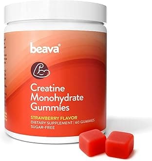 Creatine Monohydrate Gummies - 30 Servings - Vegan Creatine Chews for Muscle Growth, Muscle Recovery, Workout Recovery, Anaerobic Endurance - No Loading Phase - No Bloating - Strawberry - No Sugar